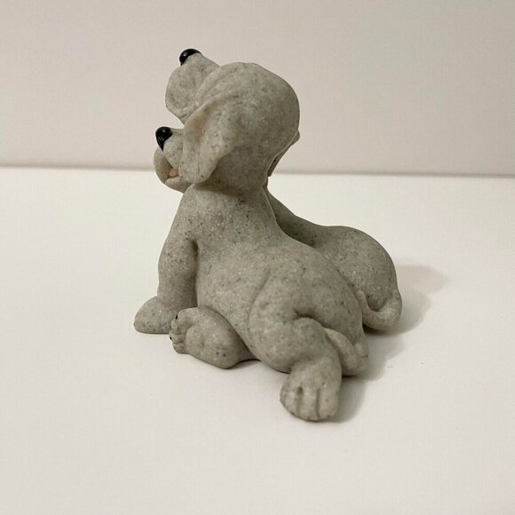 Vintage 2001 Quarry Critters Dog Figurine Pebbles And Patch Dogs - Picture 2 of 16
